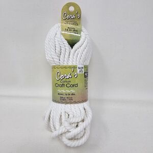 Pepperell Cara's Cotton Craft Cord 4mm 75ft White .16 In Dia. Bulky‎